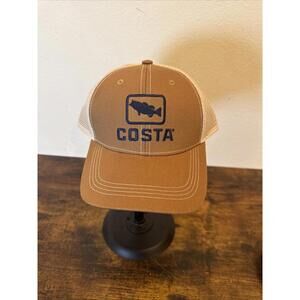Costa Del Mar Snapback Hat – Brown Mesh Trucker – Adjustable – New Without Tags